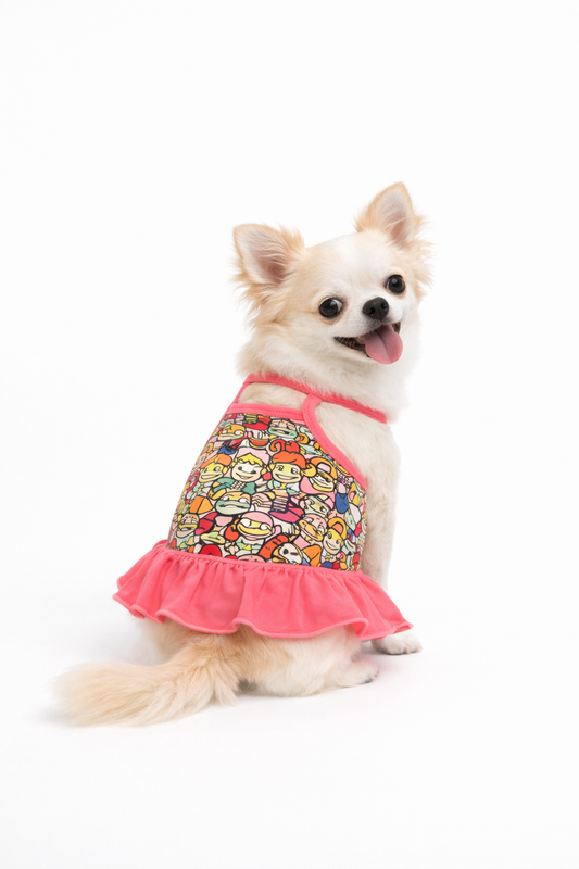 Dobaz 'Creative Design Dress' for Dogs & Cats - Artistic and Comfortable Pet Clothing, Ideal Fancy Outfit for Small Breeds and Events, Pink
