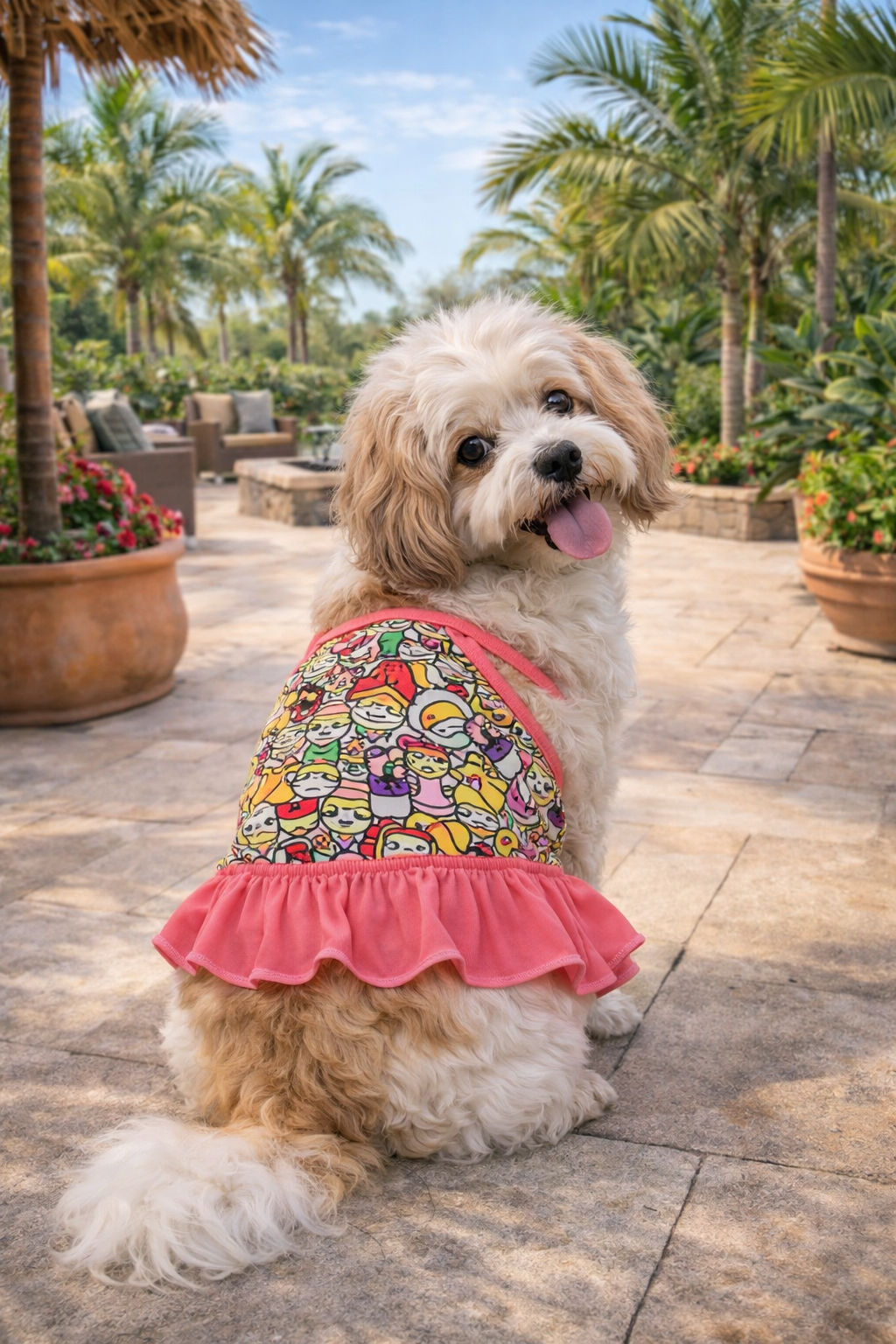 Dobaz 'Creative Design Dress' for Dogs & Cats - Artistic and Comfortable Pet Clothing, Ideal Fancy Outfit for Small Breeds and Events, Pink