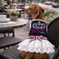 Dobaz 'Royal Crown Dress' for Dogs & Cats - Elegant and Fancy Pet Outfit, Luxury Crown Design Clothing for Small Breeds, Navy