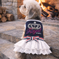 Dobaz 'Royal Crown Dress' for Dogs & Cats - Elegant and Fancy Pet Outfit, Luxury Crown Design Clothing for Small Breeds, Navy
