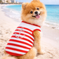 Dobaz 'Anchor Dog Tank Top' for Dogs & Cats - Fashionable and Lightweight Summer Apparel, Perfect Nautical Pet Clothing for Small Breeds, Red & White Stripes