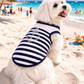 Dobaz 'Anchor Dog Tank Top' for Dogs & Cats - Fashionable and Breathable Summer Shirt, Perfect Nautical Pet Apparel for Small Breeds, Navy & White Stripes