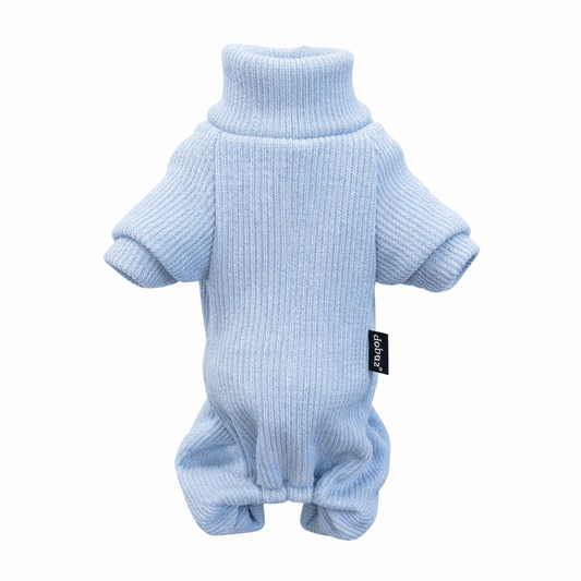 Dobaz 'Ribbed PJs' for Dogs & Cats – Trendy and Cozy Pet Pajamas, Soft Ribbed Dog Sleepwear, Comfortable Blue Pajamas for Lounging Pets