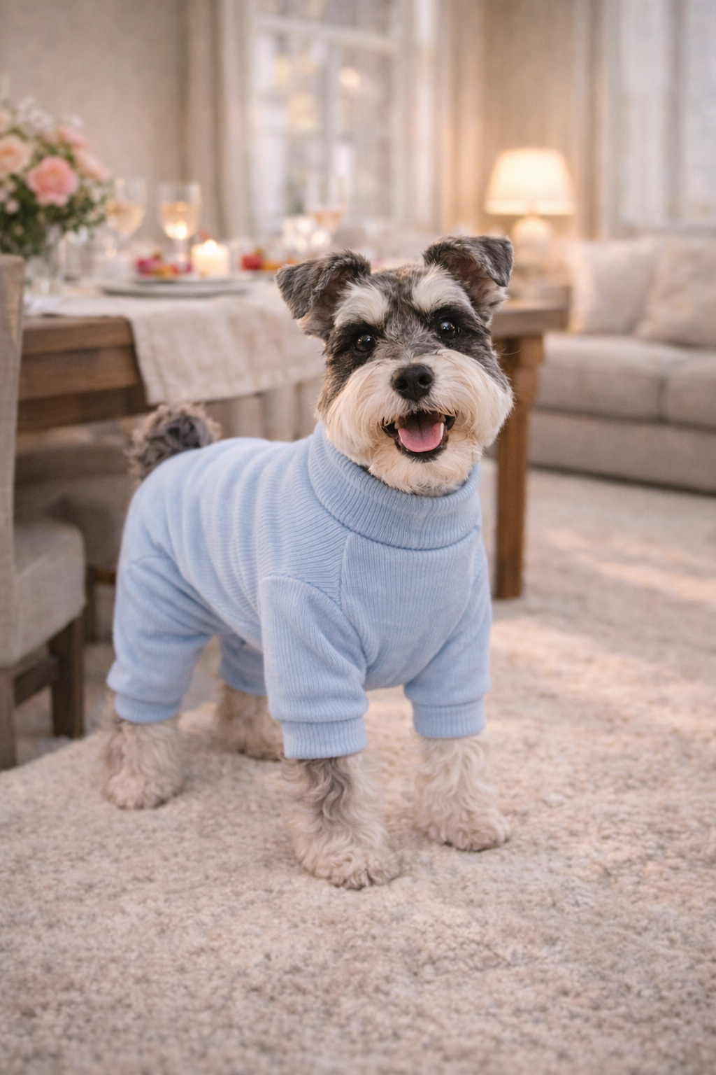Dobaz 'Ribbed PJs' for Dogs & Cats – Trendy and Cozy Pet Pajamas, Soft Ribbed Dog Sleepwear, Comfortable Blue Pajamas for Lounging Pets