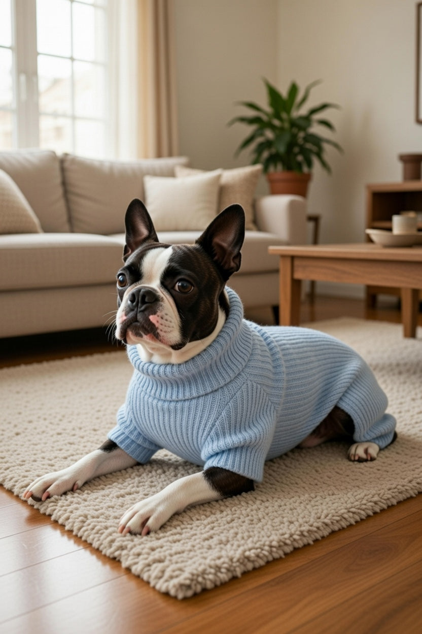 Dobaz 'Ribbed PJs' for Dogs & Cats – Trendy and Cozy Pet Pajamas, Soft Ribbed Dog Sleepwear, Comfortable Blue Pajamas for Lounging Pets