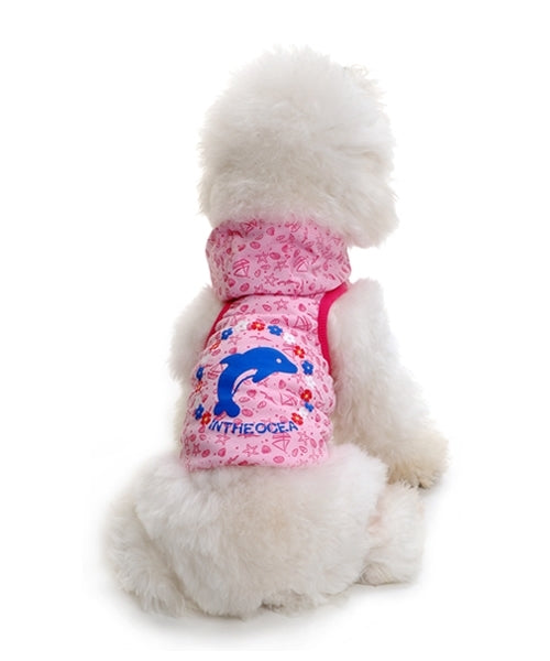 Dobaz 'Dolphin Hoodie' for Dogs & Cats – Soft and Stylish Pink Dog Hoodie, Trendy Sleeveless Pet Clothing for Active Pets