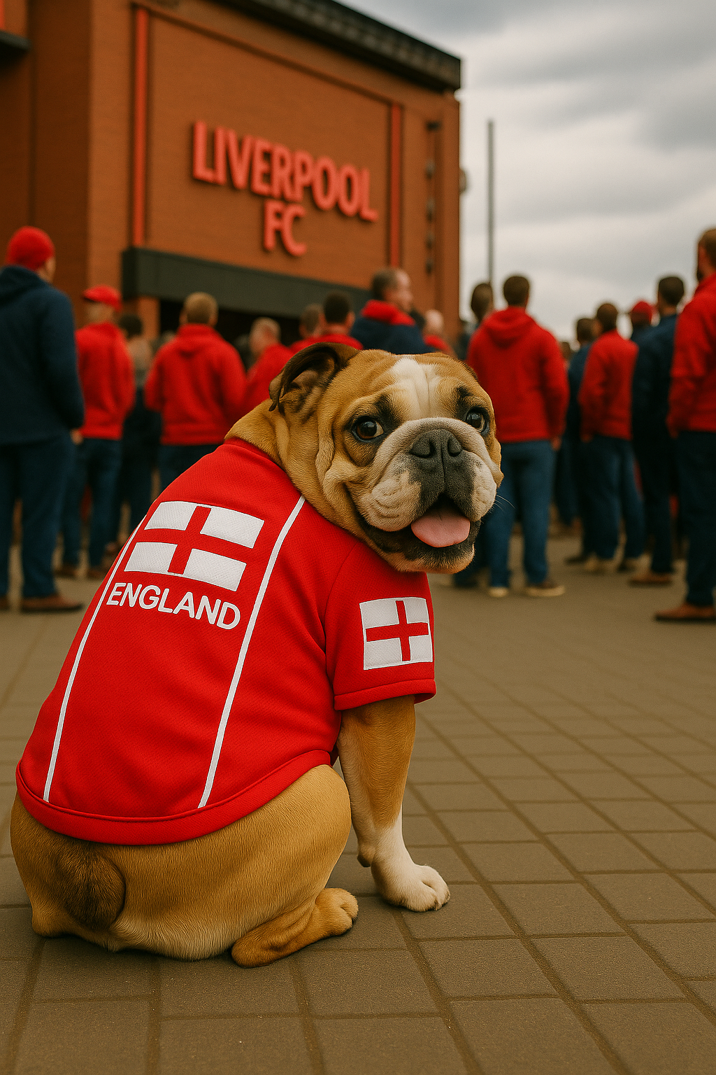 Parisian Pet 'Team England' Jersey for Dogs & Cats – England Flag-Inspired Pet Outfit, Soccer Fan Apparel for Dogs & Cats, White and Red