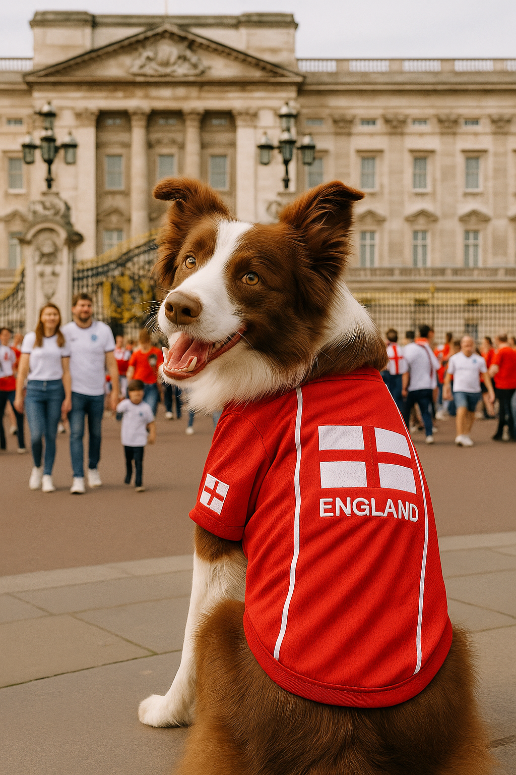 Parisian Pet 'Team England' Jersey for Dogs & Cats – England Flag-Inspired Pet Outfit, Soccer Fan Apparel for Dogs & Cats, White and Red