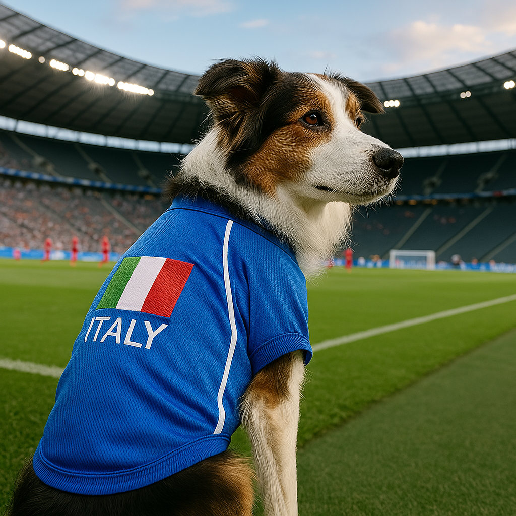 Parisian Pet 'Team Italy' Jersey for Dogs & Cats – Soccer Fan Apparel for Pets, Italy National Team Colors, Blue and White