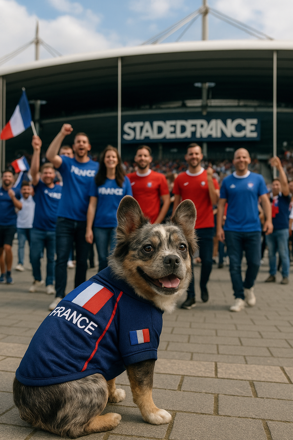 Parisian Pet 'Team France' Jersey - France National Team Pet Apparel, Dog Sports Jersey for Soccer Fans, World Cup Dog Shirt for Dogs & Cats, Blue