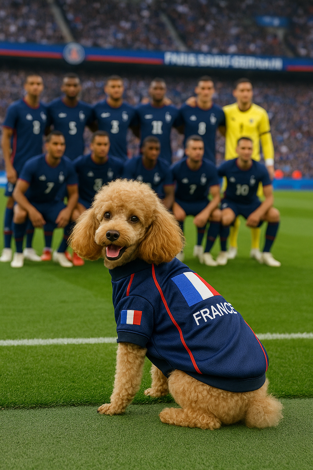 Parisian Pet 'Team France' Jersey - France National Team Pet Apparel, Dog Sports Jersey for Soccer Fans, World Cup Dog Shirt for Dogs & Cats, Blue