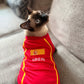 Parisian Pet 'Team Spain' Jersey for Dogs & Cats – Spain Flag-Inspired Pet Outfit, Soccer Fan Apparel for Dogs & Cats, Red and Yellow Stripes