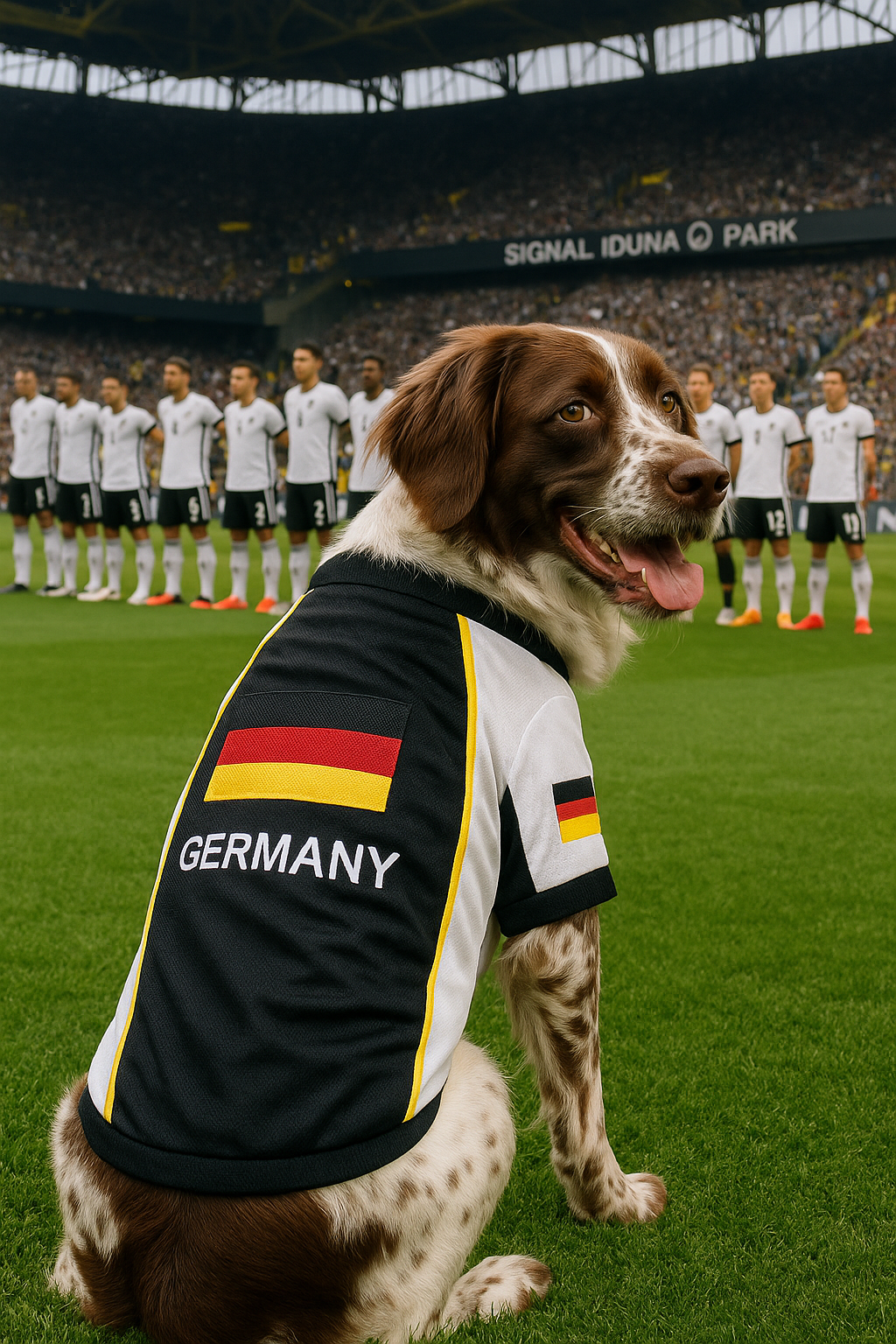Parisian Pet 'Team Germany' - Jersey, Dog Sports Jersey for Soccer Fans, Germany Flag Dog Shirt for Dogs & Cats, Black