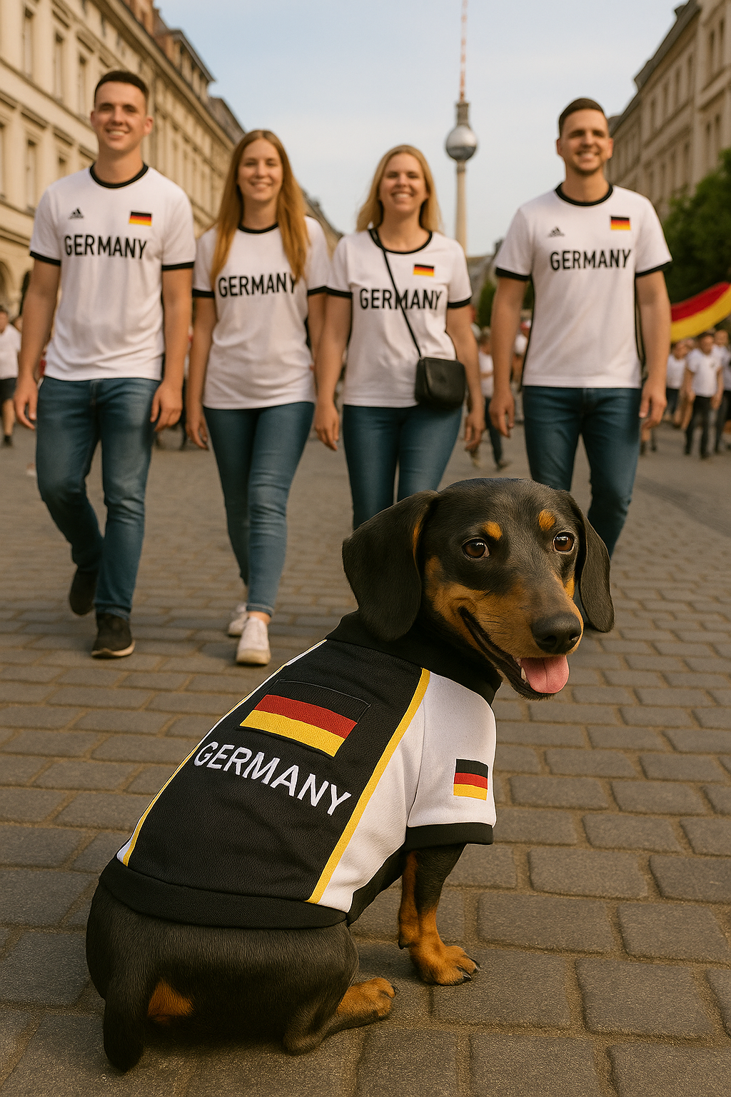 Parisian Pet 'Team Germany' - Jersey, Dog Sports Jersey for Soccer Fans, Germany Flag Dog Shirt for Dogs & Cats, Black