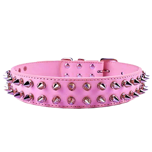 Spiked Dog Collar Pink 2 Row