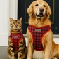 Parisian Pet 'Freedom Harness Scottish' for Dogs & Cats – Durable and Adjustable Pet Harness, Stylish Plaid Design, Red & Blue