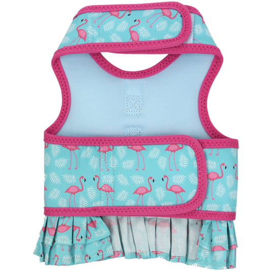 Parisian Pet 'Breathable Flamingo Pet Dress with Built-in Harness' for Dogs & Cats – Pink and Aqua