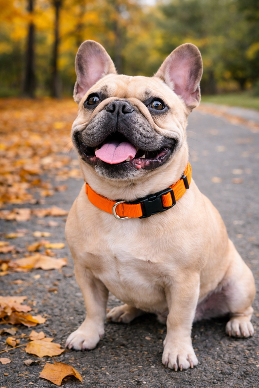 Parisian Pet 'Nylon Collar' for Dogs & Cats – Durable Adjustable Orange Pet Collar, Comfortable Design for Small Dogs