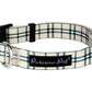 Parisian Pet 'Scottish Plaid' Collar, for Dogs & Cats, Adjustable Pet Collar, Stylish Plaid Dog Collar Khaki