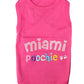 Parisian Pet 'Miami Poochie' Dog & Cat Shirt – Trendy Embroidered Vacation Dog T-Shirt, Comfortable & Machine Washable – Pink