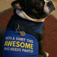 Parisian Pet 'Awesome' Dog & Cat T-Shirt – Comfortable & Lightweight Cotton, Funny Novelty Pet Shirt – Blue