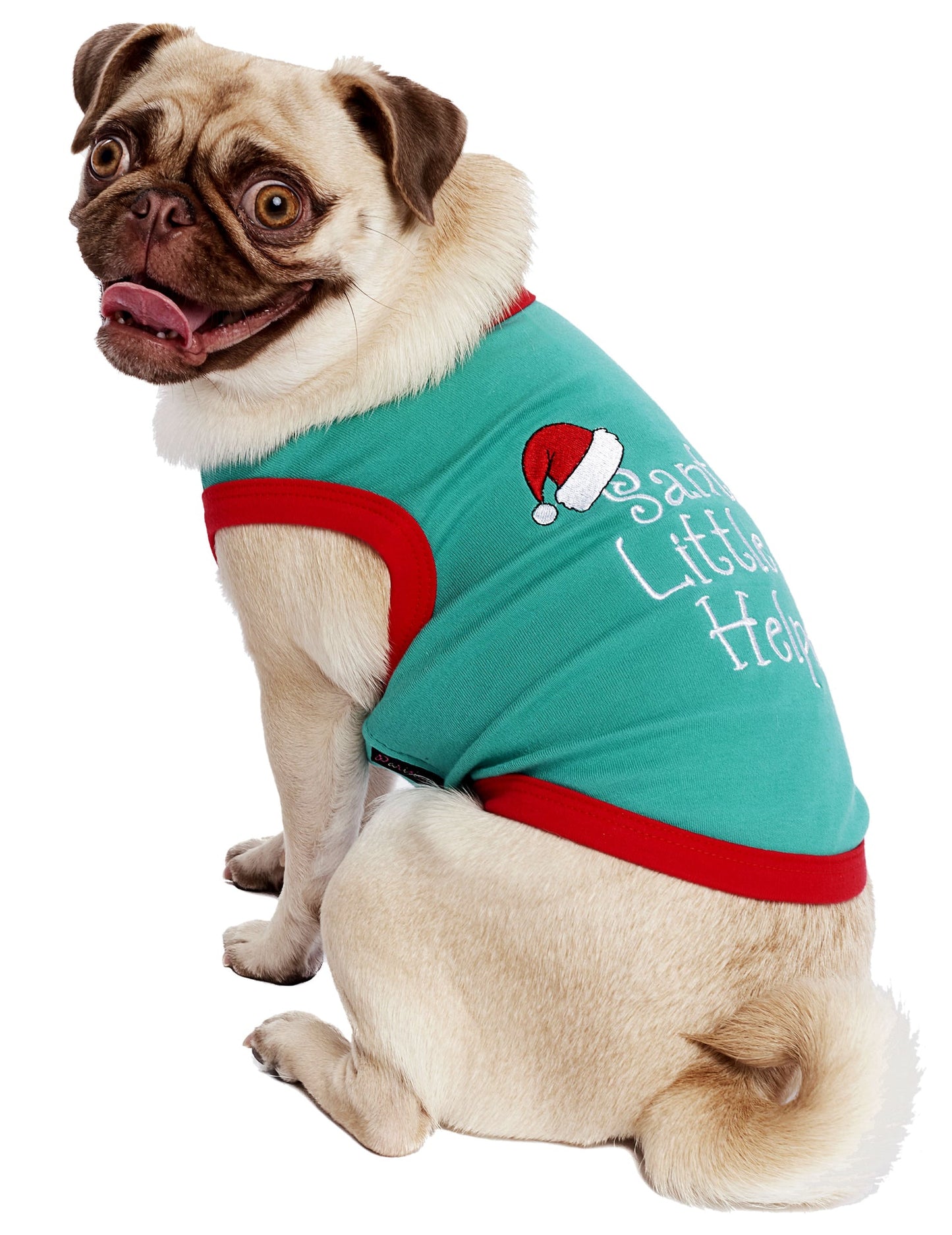 Parisian Pet 'Santa's Little Helper' Dog & Cat Shirt - Christmas Pet Apparel, Green
