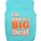 Parisian Pet 'I'm Kind of a Big Deal' Humorous Dog Shirt – Embroidered Graphic Pet T-Shirt for Dogs & Cats, Light Blue