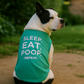 Parisian Pet 'Sleep Eat Poop' Playful Dog Shirt – Trendy Embroidered Pet Apparel for Dogs & Cats, Saint Patrick's Day