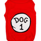 Parisian Pet 'Dog 1' Dog Shirt – Fun Slogan Cotton Pet T-Shirt for Dogs & Cats, Red