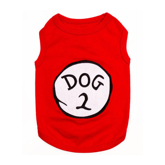 Parisian Pet 'Dog 2' Funny Slogan Dog Shirt – Playful Embroidered Pet Apparel for Dogs & Cats, Red