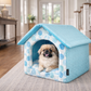 Parisian Pet 'Cotton Candy House' (M) for Dogs & Cats - Luxury, Washable, Soft Blue Pet House for Medium-Sized Pets
