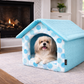 Parisian Pet 'Cotton Candy House' (M) for Dogs & Cats - Luxury, Washable, Soft Blue Pet House for Medium-Sized Pets