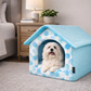 Parisian Pet 'Cotton Candy House' (M) for Dogs & Cats - Luxury, Washable, Soft Blue Pet House for Medium-Sized Pets