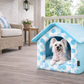 Parisian Pet 'Cotton Candy House' (M) for Dogs & Cats - Luxury, Washable, Soft Blue Pet House for Medium-Sized Pets