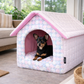Parisian Pet 'Cotton Candy House' Gray (S) for Dogs & Cats - Cozy, Durable, Plush Pink Pet House for Small Pets, Washable Design