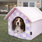 Parisian Pet 'Cotton Candy House' (M) for Dogs & Cats - Luxury, Cozy, Washable Pink Pet House, Perfect for Medium Pets