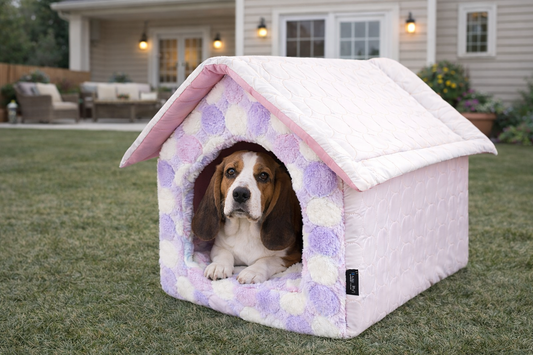 Parisian Pet 'Cotton Candy House' (M) for Dogs & Cats - Luxury, Cozy, Washable Pink Pet House, Perfect for Medium Pets