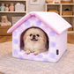 Parisian Pet 'Cotton Candy House' (M) for Dogs & Cats - Luxury, Cozy, Washable Pink Pet House, Perfect for Medium Pets