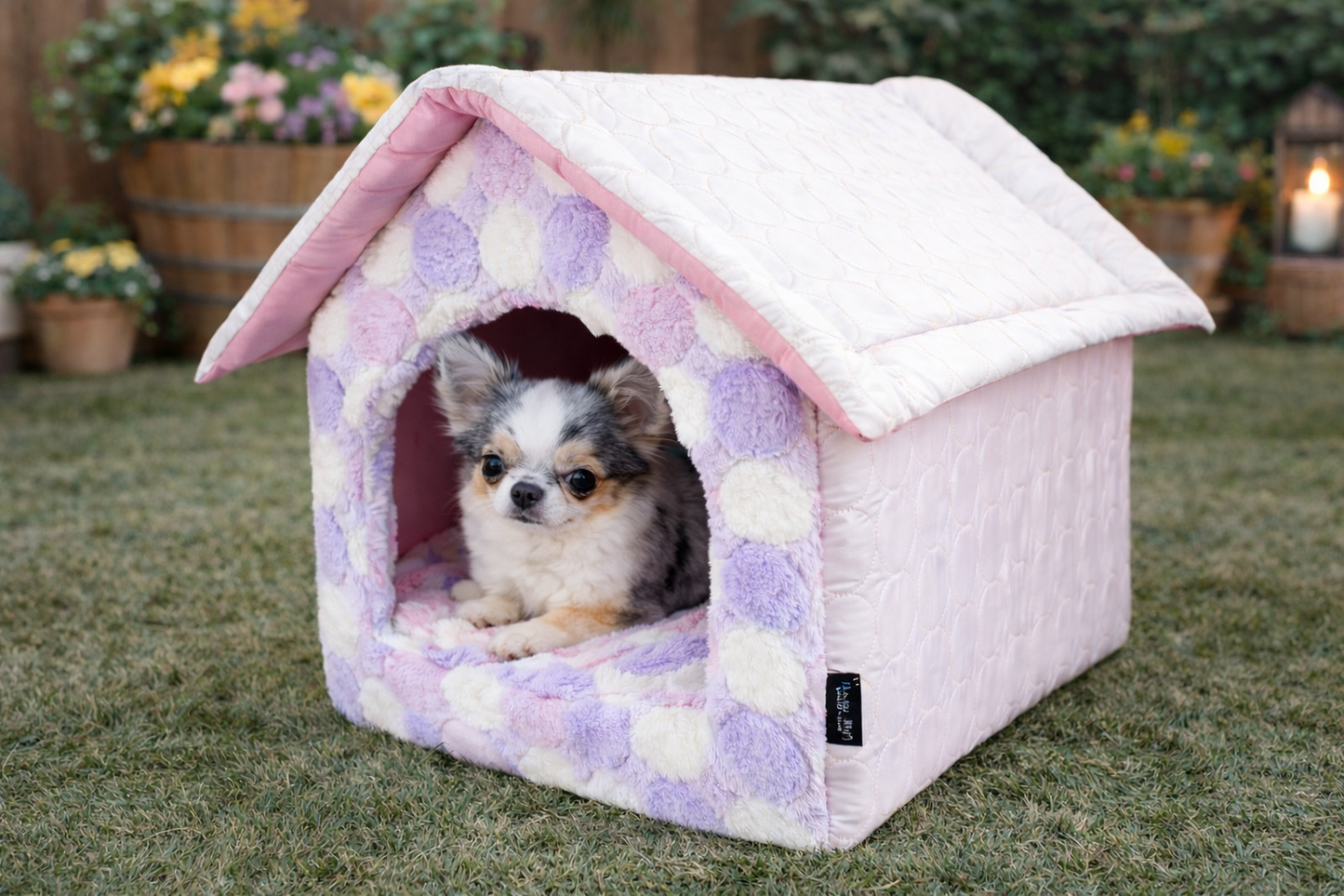 Parisian Pet 'Cotton Candy House' (S) for Dogs & Cats - Cozy, Durable, Lightweight Pink Pet House for Small Pets, Washable Design