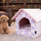 Parisian Pet 'Cotton Candy House' (S) for Dogs & Cats - Cozy, Durable, Lightweight Pink Pet House for Small Pets, Washable Design