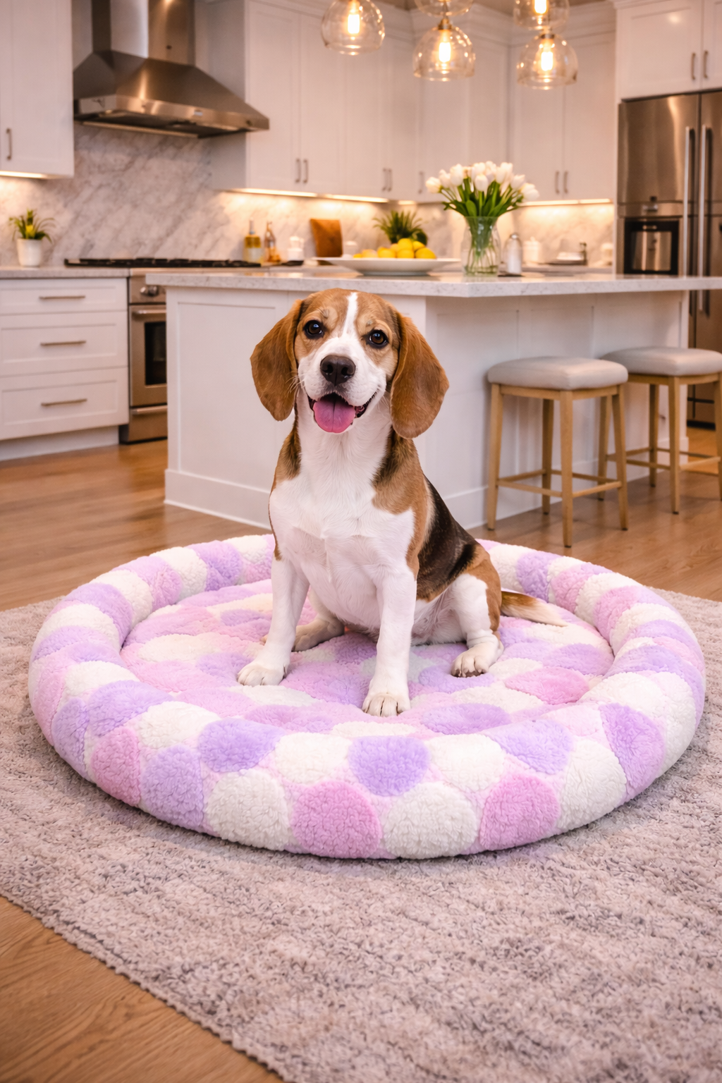 Parisian Pet 'Cotton Candy Mat' - Comfortable, Travel-Friendly, Luxury, Washable Pink Pet Mat for Medium Dogs & Cats