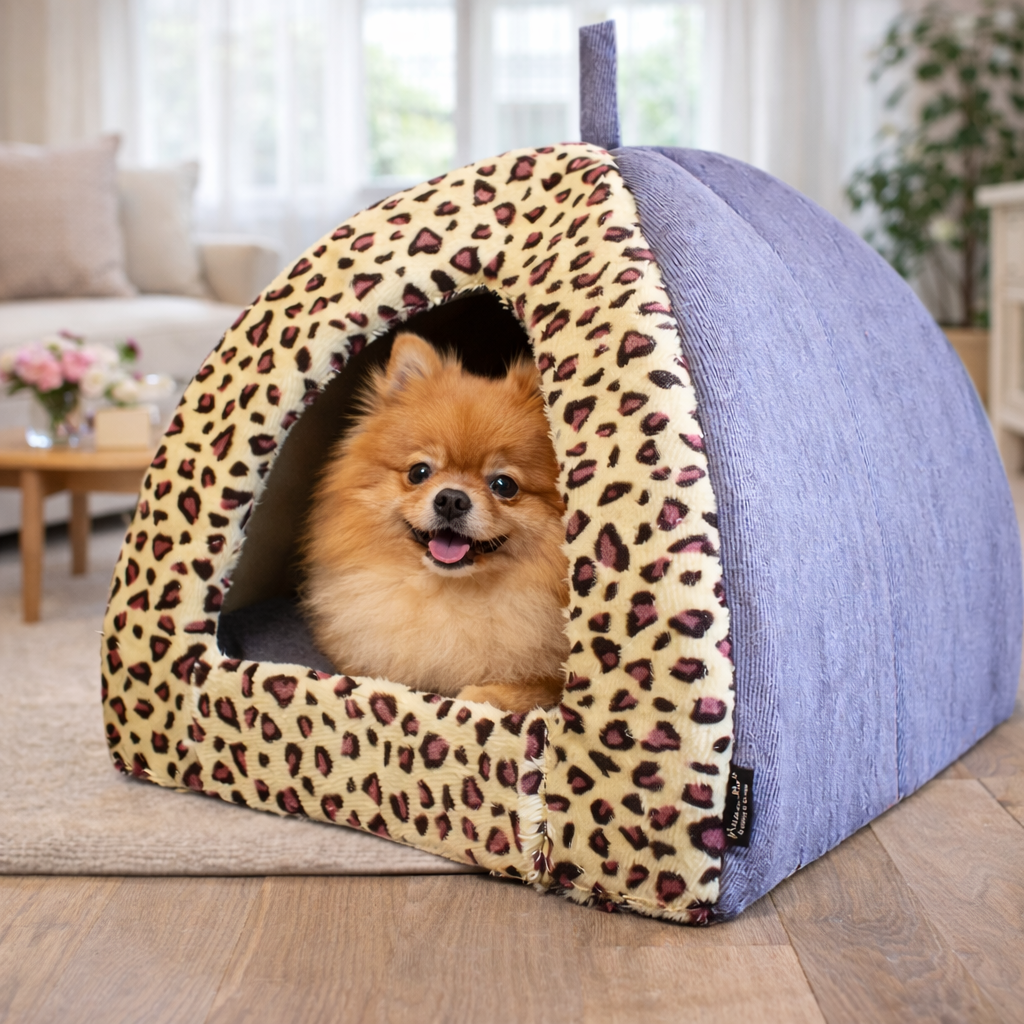 Parisian Pet 'Safari Cove' for Dogs & Cats - Comfortable, Washable, Durable, Purple Safari Pet Bed for Small Pets