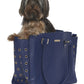 Parisian Pet 'Santorini Carrier' - Luxury, Comfortable, Chic Navy Blue Pet Travel Bag for Small Dogs & Cats