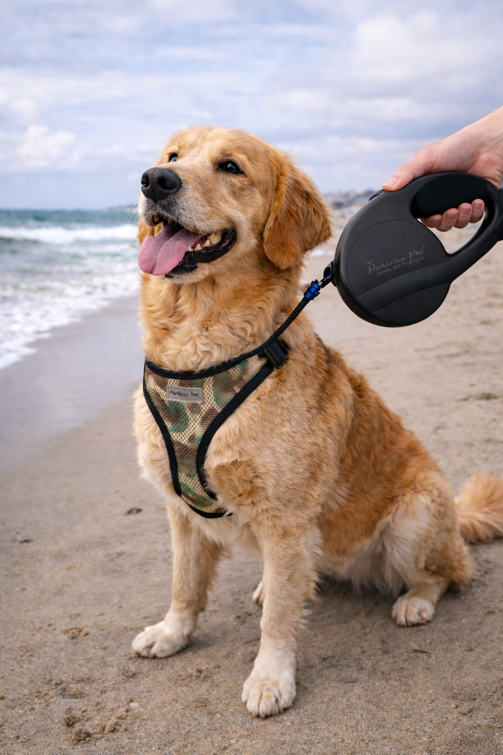 Parisian Pet 'Retractable Leash M' for Dogs & Cats – Stylish 16-Foot Retractable Dog Leash with Ergonomic Handle, Black