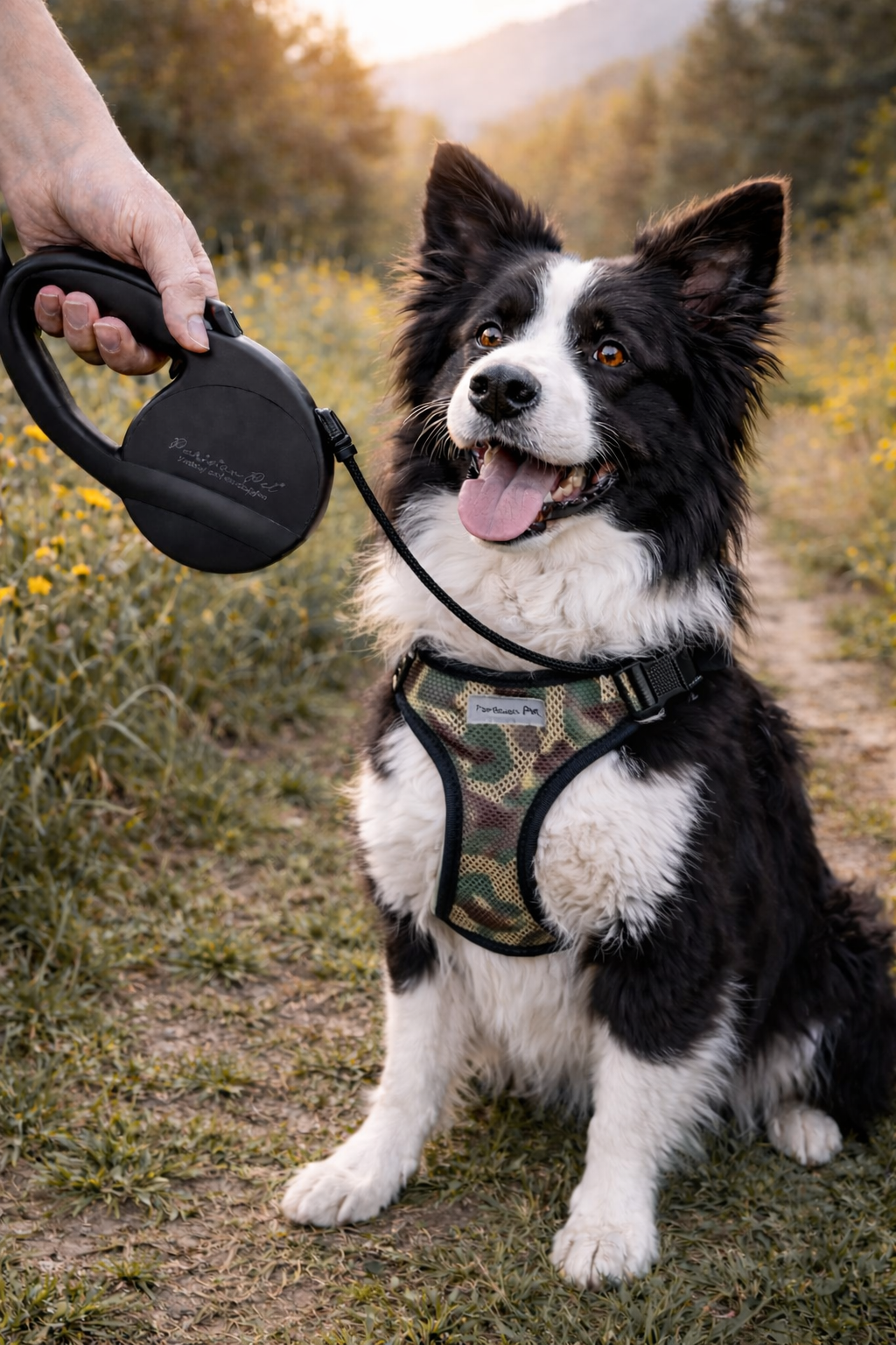 Parisian Pet 'Retractable Leash M' for Dogs & Cats – Stylish 16-Foot Retractable Dog Leash with Ergonomic Handle, Black