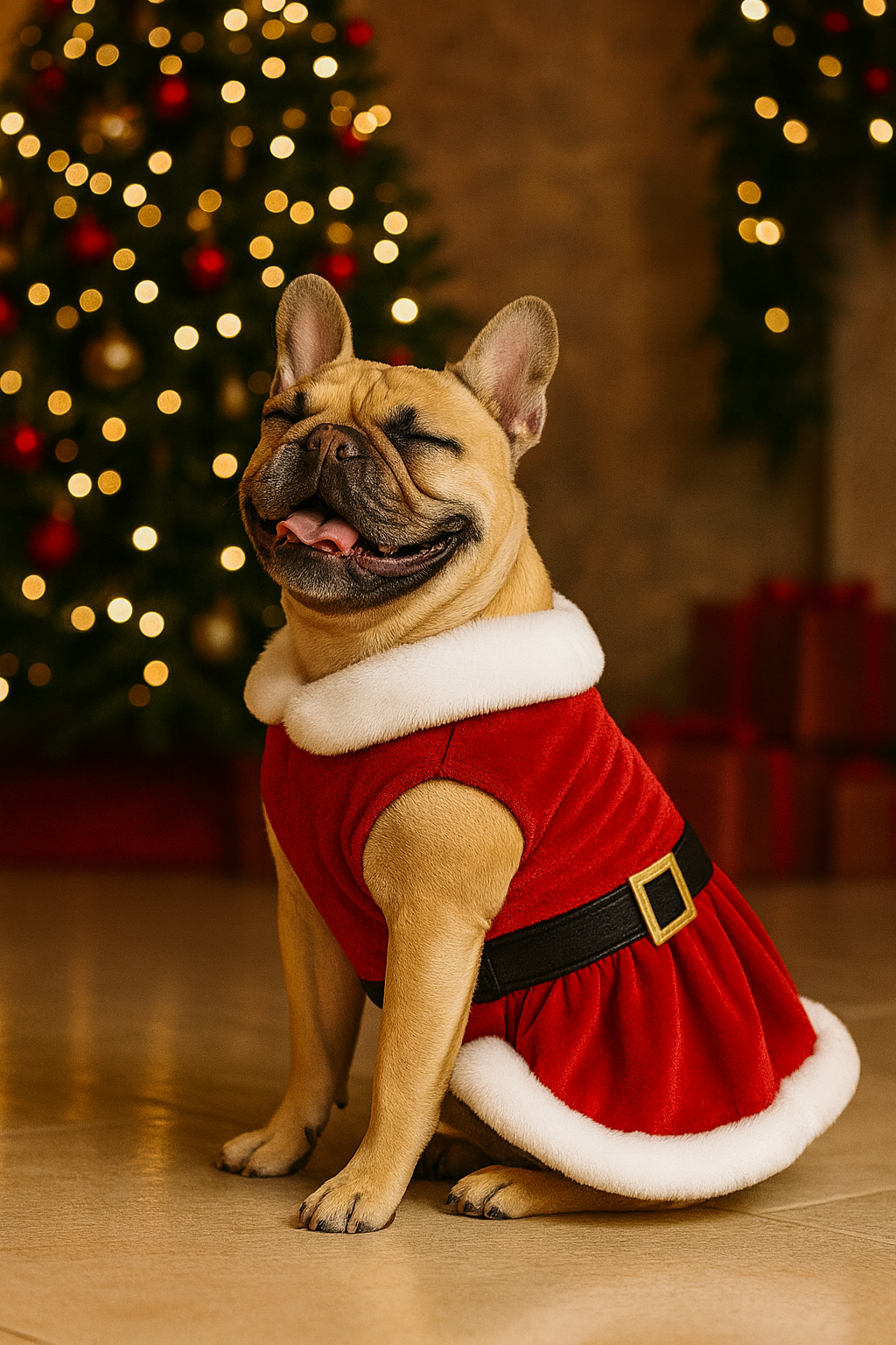 Parisian Pet 'Mrs. Claus Dress' Dog & Cat Shirt – Holiday Pet Dress, Perfect for Christmas – Red