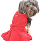 Parisian Pet 'Satin Embellished Dress' for Dogs and Cats, Designer Holiday Apparel, Red-Valentine's Day