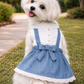 Parisian Pet 'Chambray Overall Dress' for Dogs and Cats, Designer Denim, Lightweight Summer Outfit, Blue