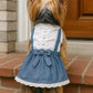Parisian Pet 'Chambray Overall Dress' for Dogs and Cats, Designer Denim, Lightweight Summer Outfit, Blue
