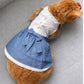 Parisian Pet 'Chambray Overall Dress' for Dogs and Cats, Designer Denim, Lightweight Summer Outfit, Blue